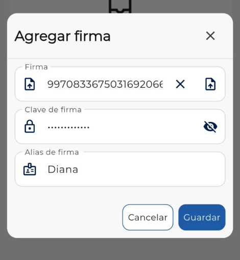 Seleccionar firma Ecuafirma