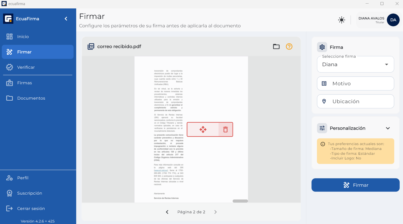 Estampar firma Ecuafirma
